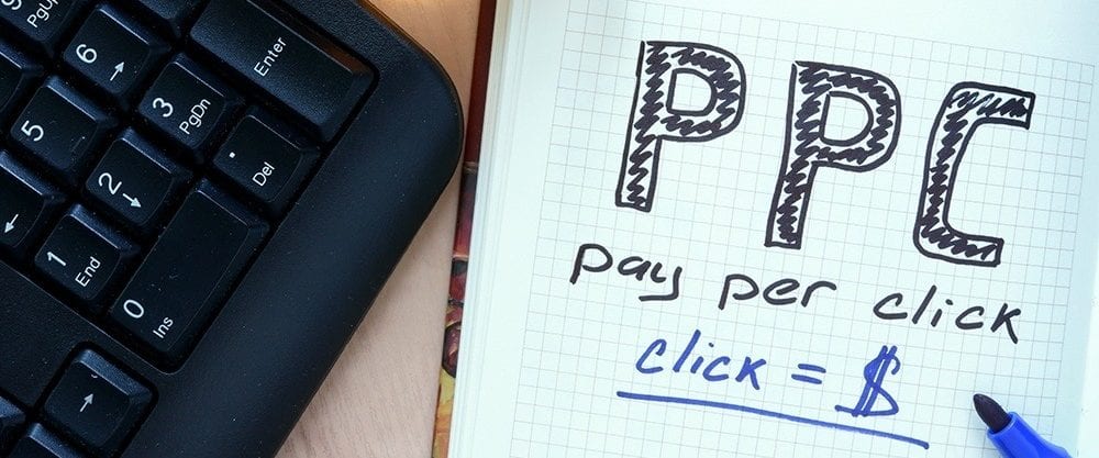 The letters PPC (Pay Per Click)